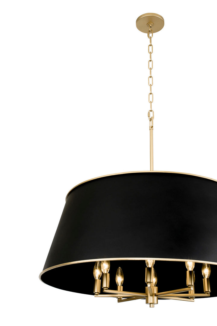 Varaluz Coco 364P08MBFG Chandelier Light - Matte Black/French Gold