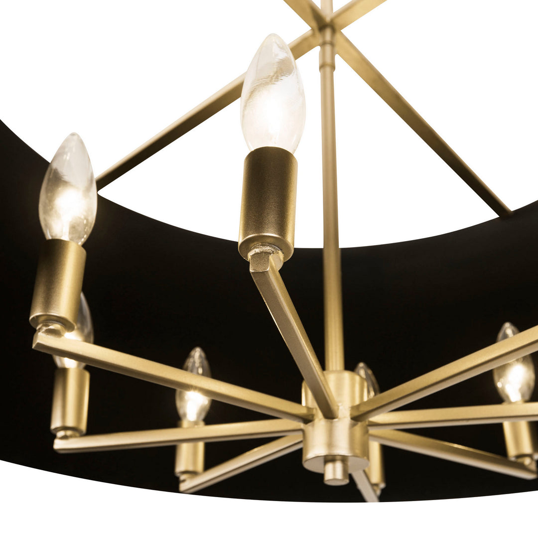 Varaluz Coco 364P08MBFG Chandelier Light - Matte Black/French Gold
