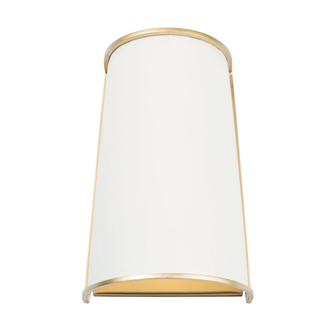 Varaluz Coco 364W02MWFG Wall Sconce Light - Matte White/French Gold