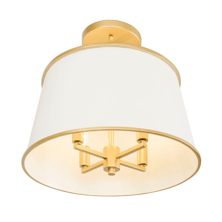 Varaluz Coco 364S04MWFG Ceiling Light - Matte White/French Gold