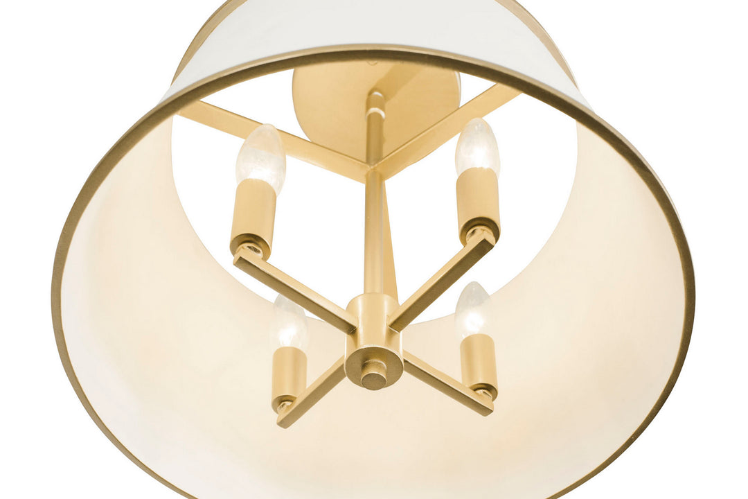 Varaluz Coco 364S04MWFG Ceiling Light - Matte White/French Gold