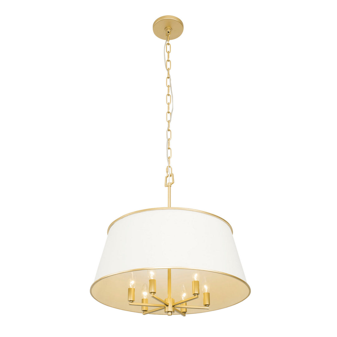 Varaluz Coco 364P06MWFG Chandelier Light - Matte White/French Gold