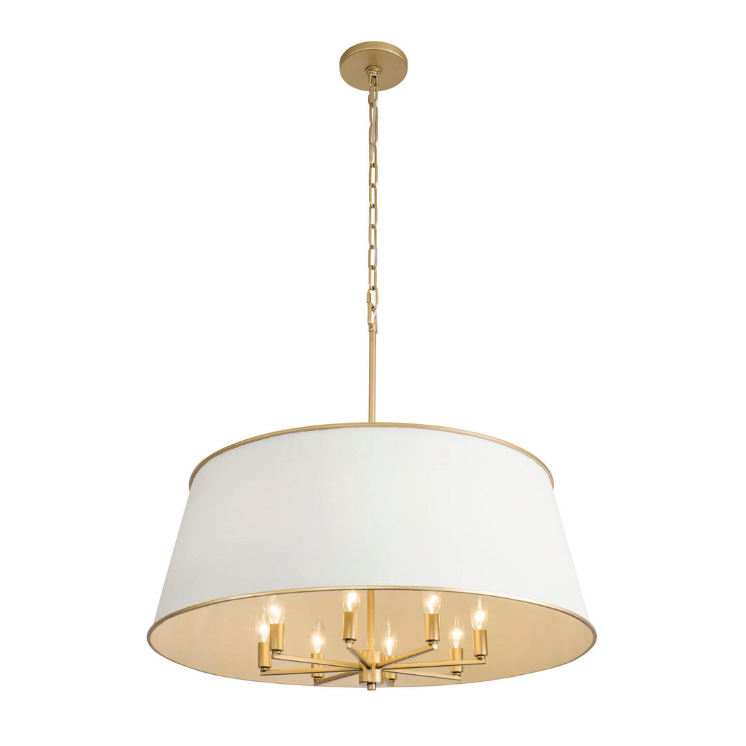 Varaluz Coco 364P08MWFG Chandelier Light - Matte White/French Gold