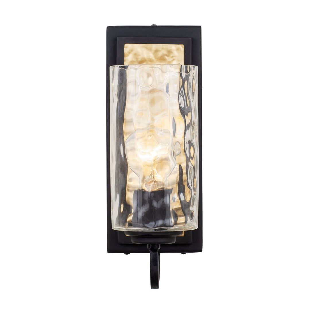 Varaluz Hammer Time 371W01CBFG Wall Sconce Light - Carbon/French Gold