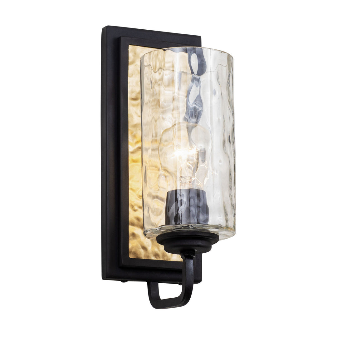 Varaluz Hammer Time 371W01CBFG Wall Sconce Light - Carbon/French Gold