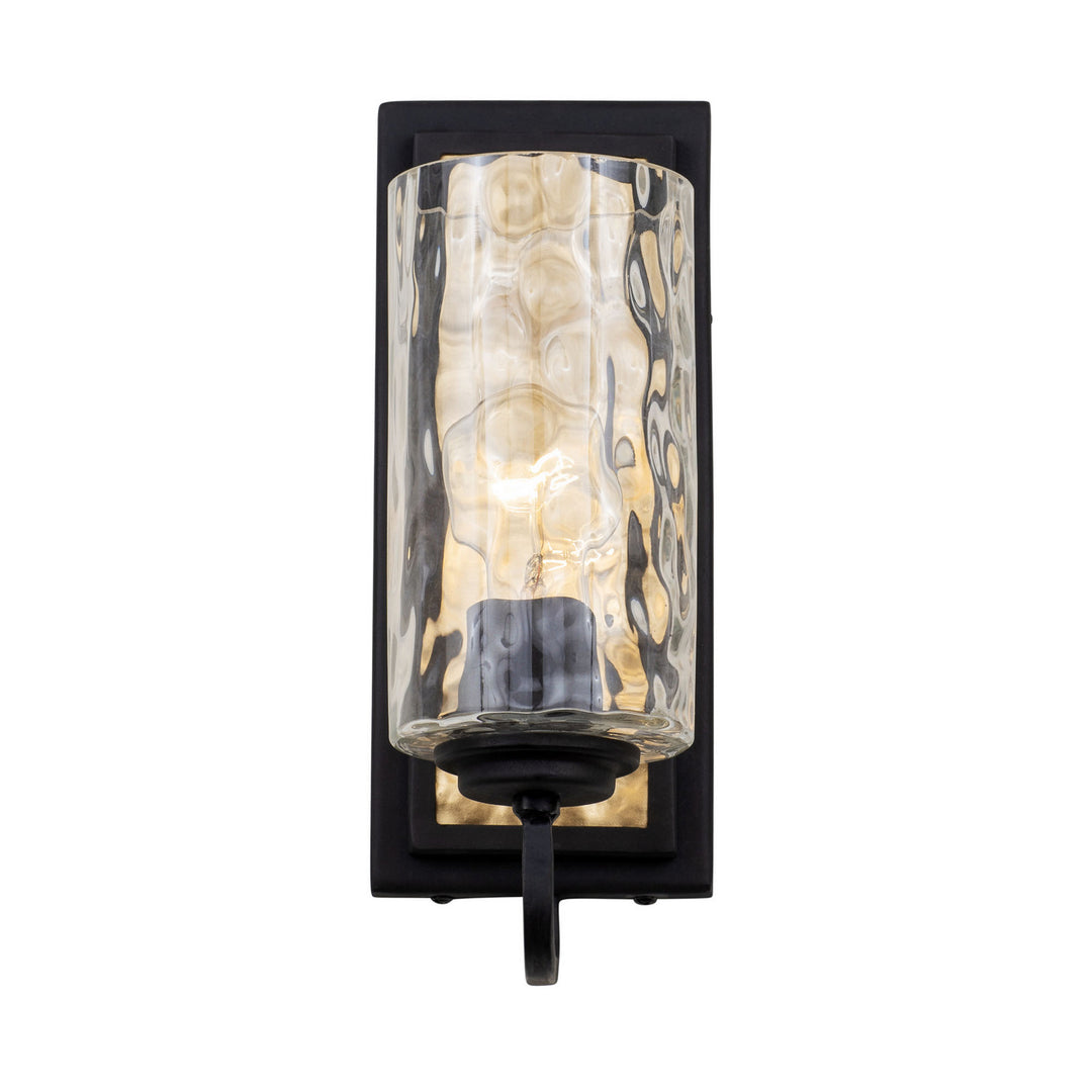 Varaluz Hammer Time 371W01CBFG Wall Sconce Light - Carbon/French Gold