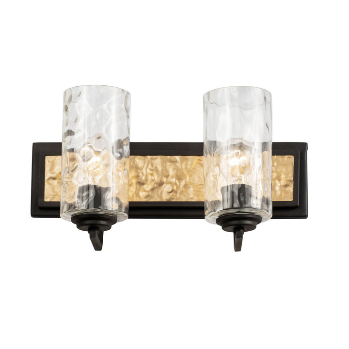 Varaluz Hammer Time 371B02CBFG Bath Vanity Light 17 in. wide - Carbon/French Gold