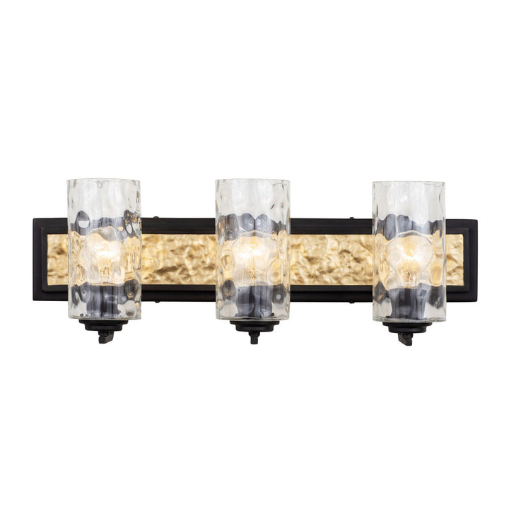 Varaluz Hammer Time 371B03CBFG Bath Vanity Light 25 in. wide - Carbon/French Gold