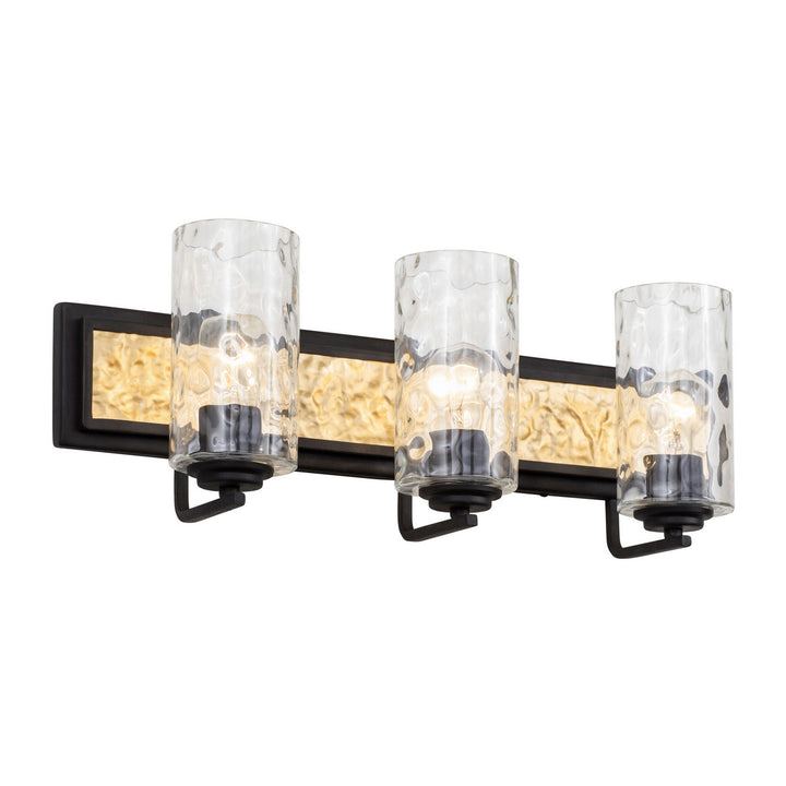 Varaluz Hammer Time 371B03CBFG Bath Vanity Light 25 in. wide - Carbon/French Gold