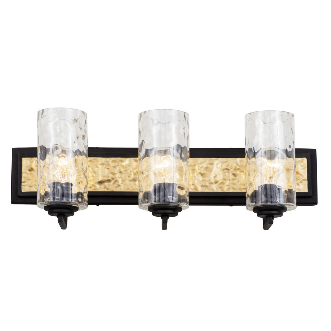 Varaluz Hammer Time 371B03CBFG Bath Vanity Light 25 in. wide - Carbon/French Gold