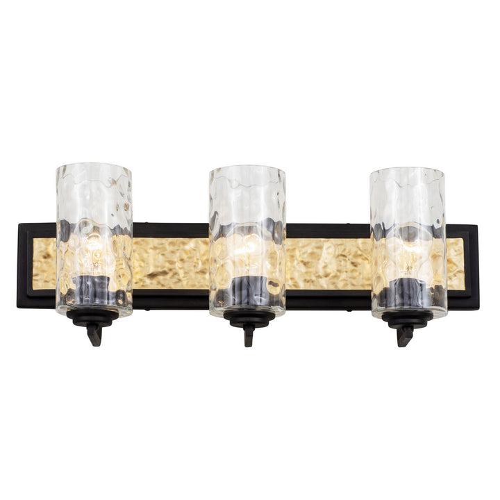 Varaluz Hammer Time 371B03CBFG Bath Vanity Light 25 in. wide - Carbon/French Gold