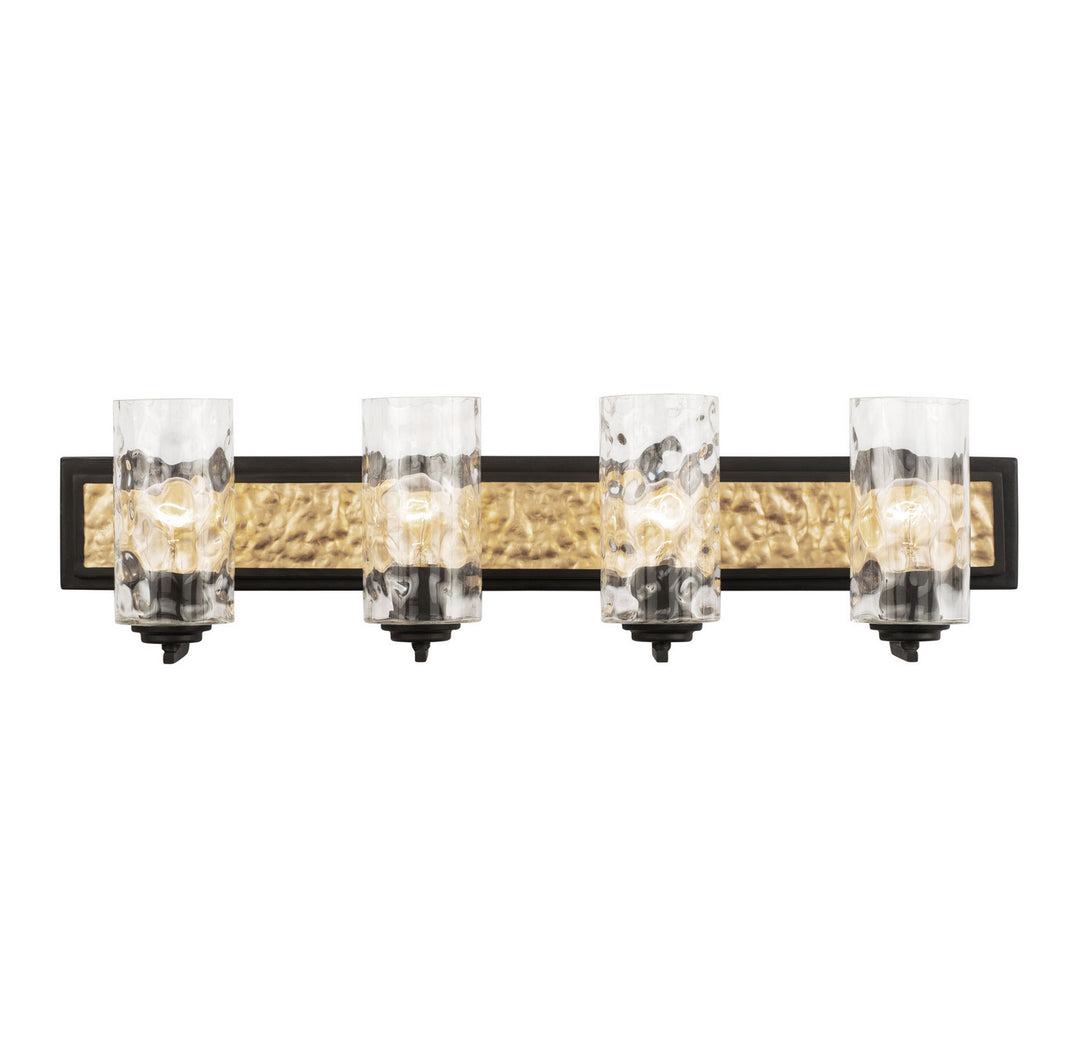 Varaluz Hammer Time 371B04CBFG Bath Vanity Light 33 in. wide - Carbon/French Gold