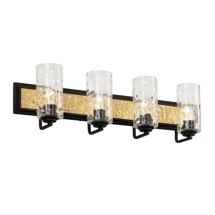 Varaluz Hammer Time 371B04CBFG Bath Vanity Light 33 in. wide - Carbon/French Gold