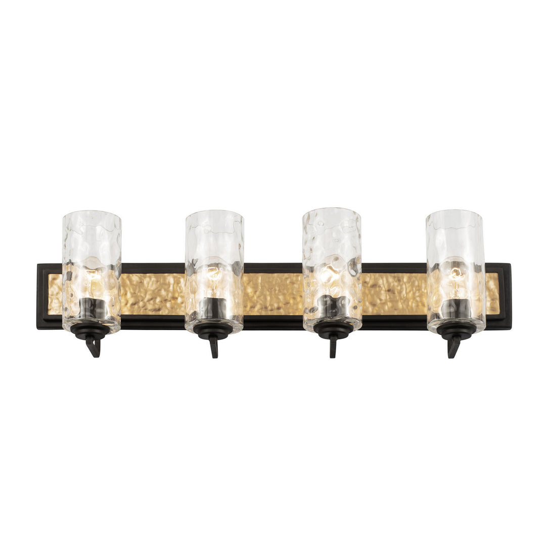 Varaluz Hammer Time 371B04CBFG Bath Vanity Light 33 in. wide - Carbon/French Gold