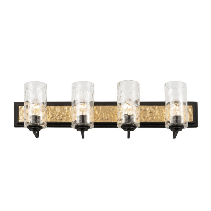 Varaluz Hammer Time 371B04CBFG Bath Vanity Light 33 in. wide - Carbon/French Gold