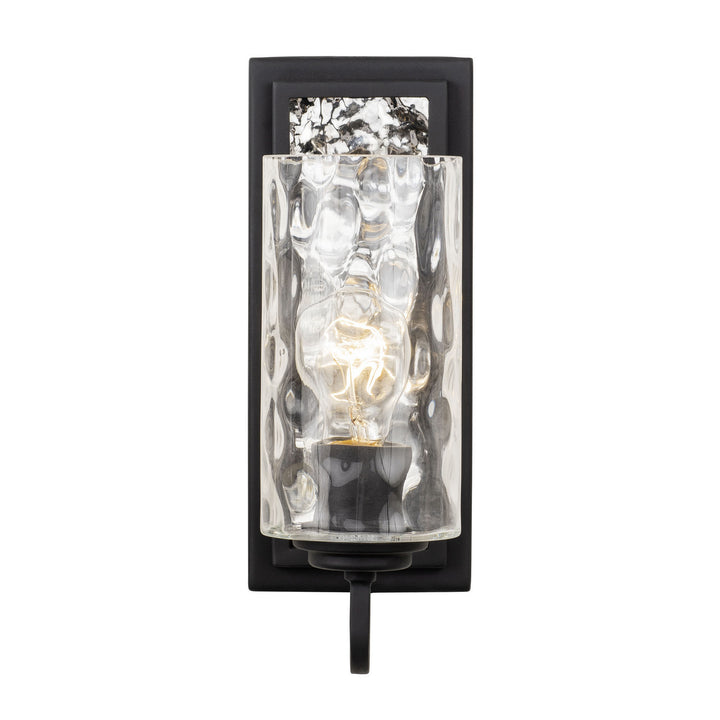 Varaluz Hammer Time 371W01CBPS Wall Sconce Light - Carbon/Polished Stainless