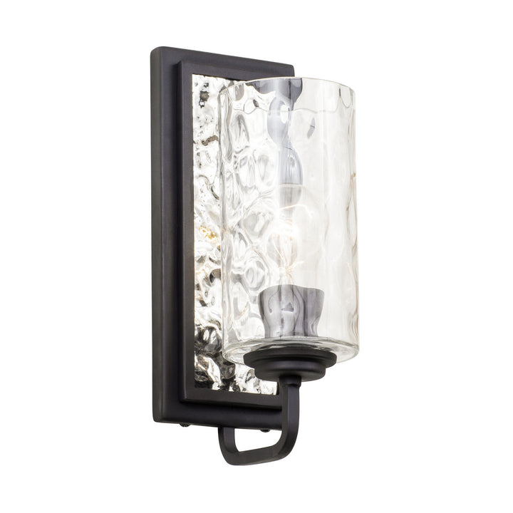 Varaluz Hammer Time 371W01CBPS Wall Sconce Light - Carbon/Polished Stainless