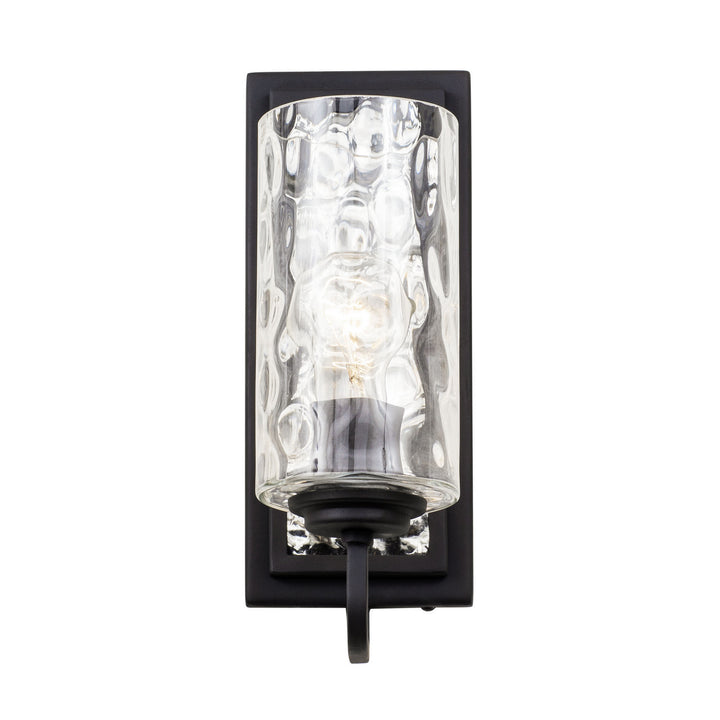 Varaluz Hammer Time 371W01CBPS Wall Sconce Light - Carbon/Polished Stainless