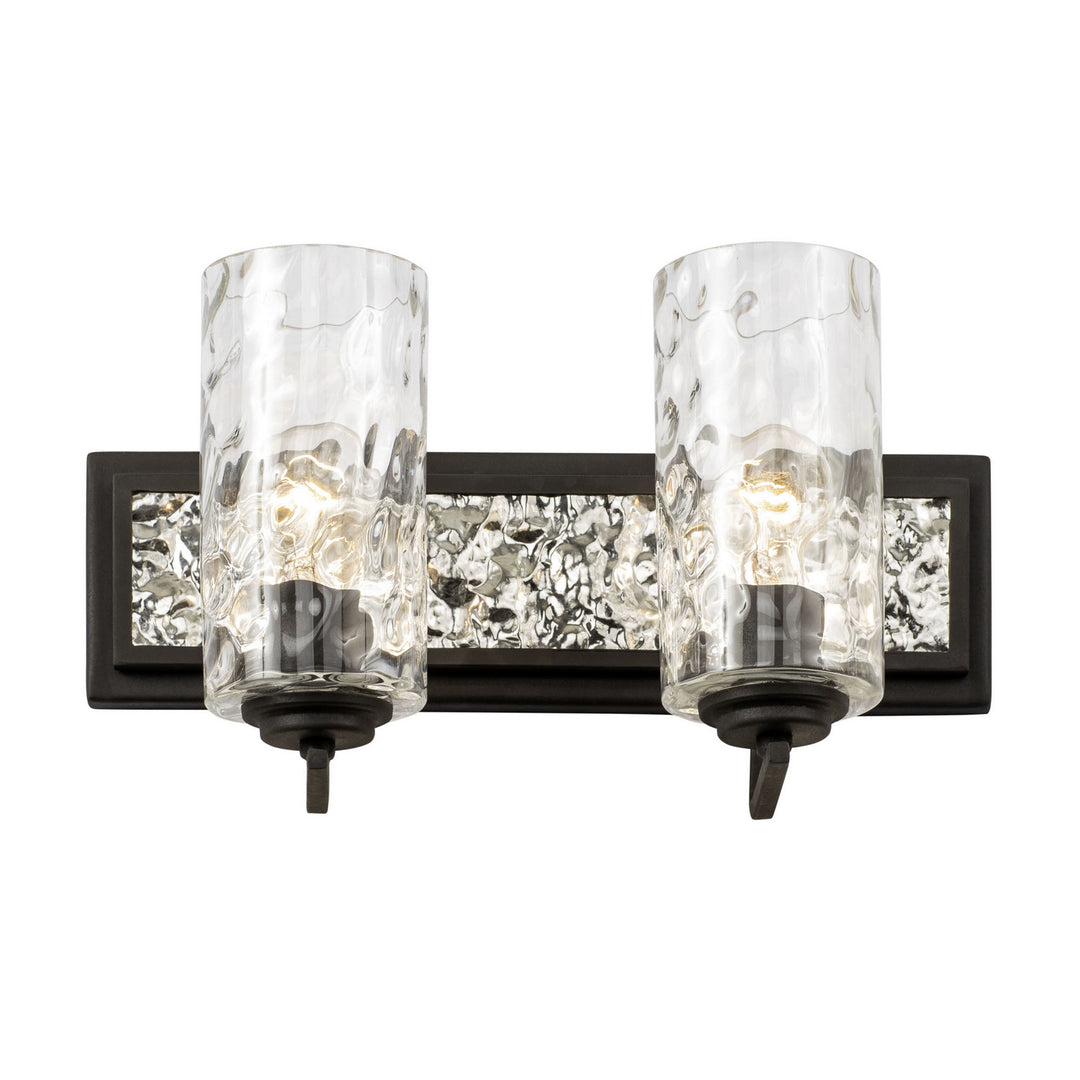 Varaluz Hammer Time 371B02CBPS Bath Vanity Light 17 in. wide - Carbon/Polished Stainless