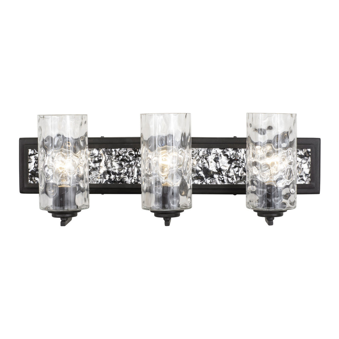 Varaluz Hammer Time 371B03CBPS Bath Vanity Light 25 in. wide - Carbon/Polished Stainless