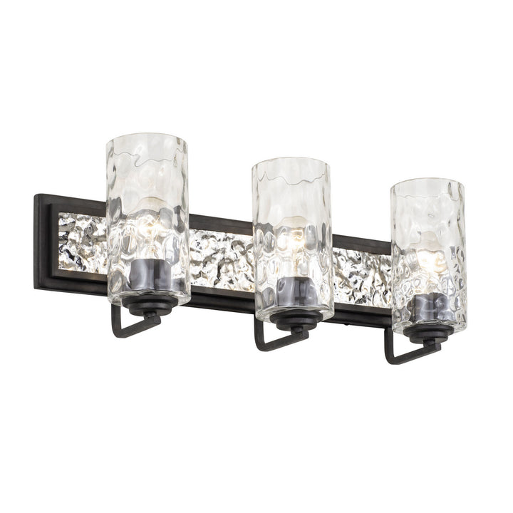 Varaluz Hammer Time 371B03CBPS Bath Vanity Light 25 in. wide - Carbon/Polished Stainless