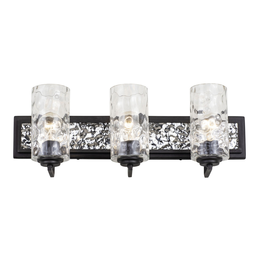Varaluz Hammer Time 371B03CBPS Bath Vanity Light 25 in. wide - Carbon/Polished Stainless