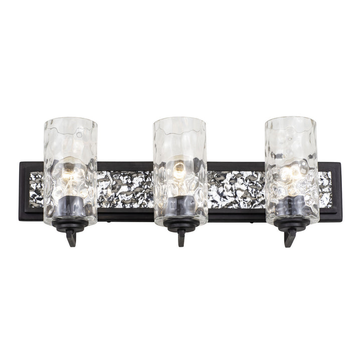 Varaluz Hammer Time 371B03CBPS Bath Vanity Light 25 in. wide - Carbon/Polished Stainless