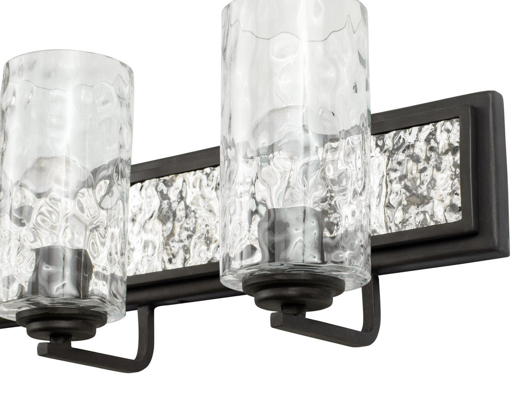 Varaluz Hammer Time 371B03CBPS Bath Vanity Light 25 in. wide - Carbon/Polished Stainless