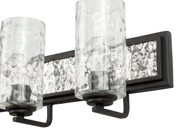 Varaluz Hammer Time 371B03CBPS Bath Vanity Light 25 in. wide - Carbon/Polished Stainless