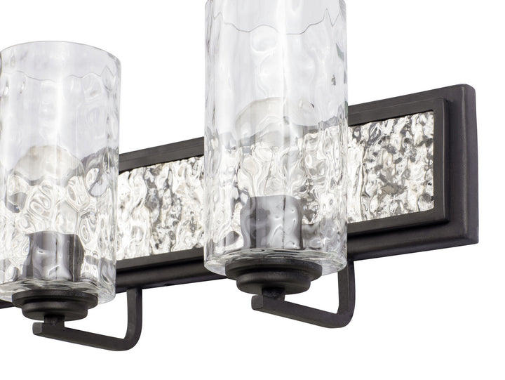 Varaluz Hammer Time 371B04CBPS Bath Vanity Light 33 in. wide - Carbon/Polished Stainless
