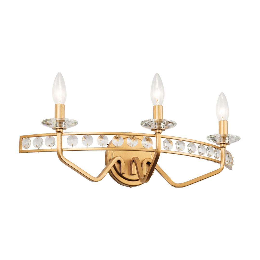 Varaluz Monroe 363B03AG Bath Vanity Light 22 in. wide - Antique Gold