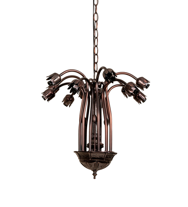 Meyda Tiffany Lighting 10335 Pond Lily 12 Light Chandelier Hardware Utility Light Bronze / Dark