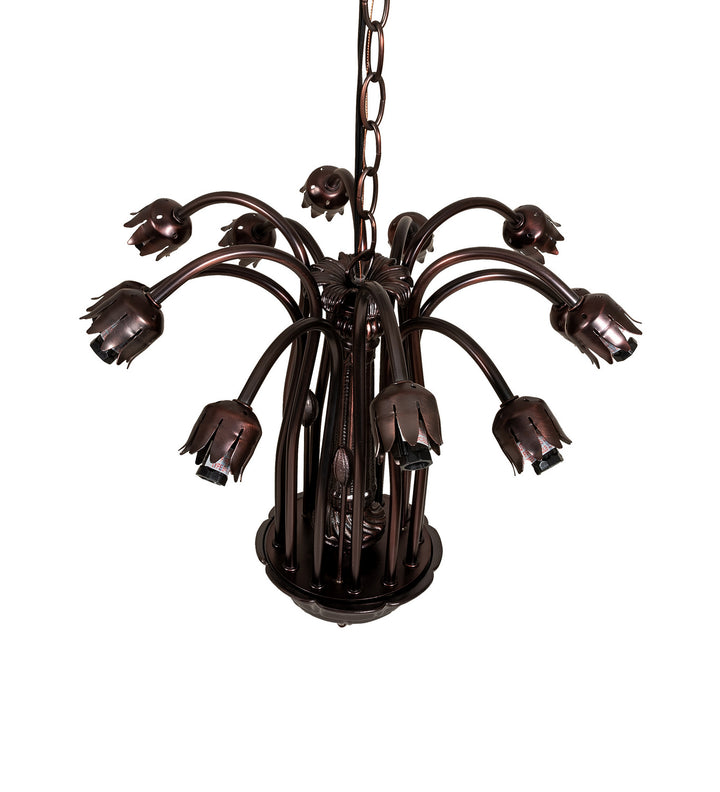 Meyda Tiffany Lighting 10335 Pond Lily 12 Light Chandelier Hardware Utility Light Bronze / Dark