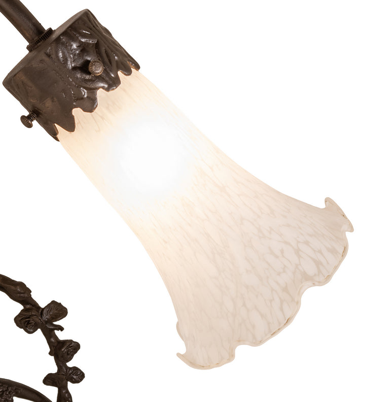 Meyda Tiffany Lighting 109504 White Two Light Table Lamp Lamp Bronze / Dark