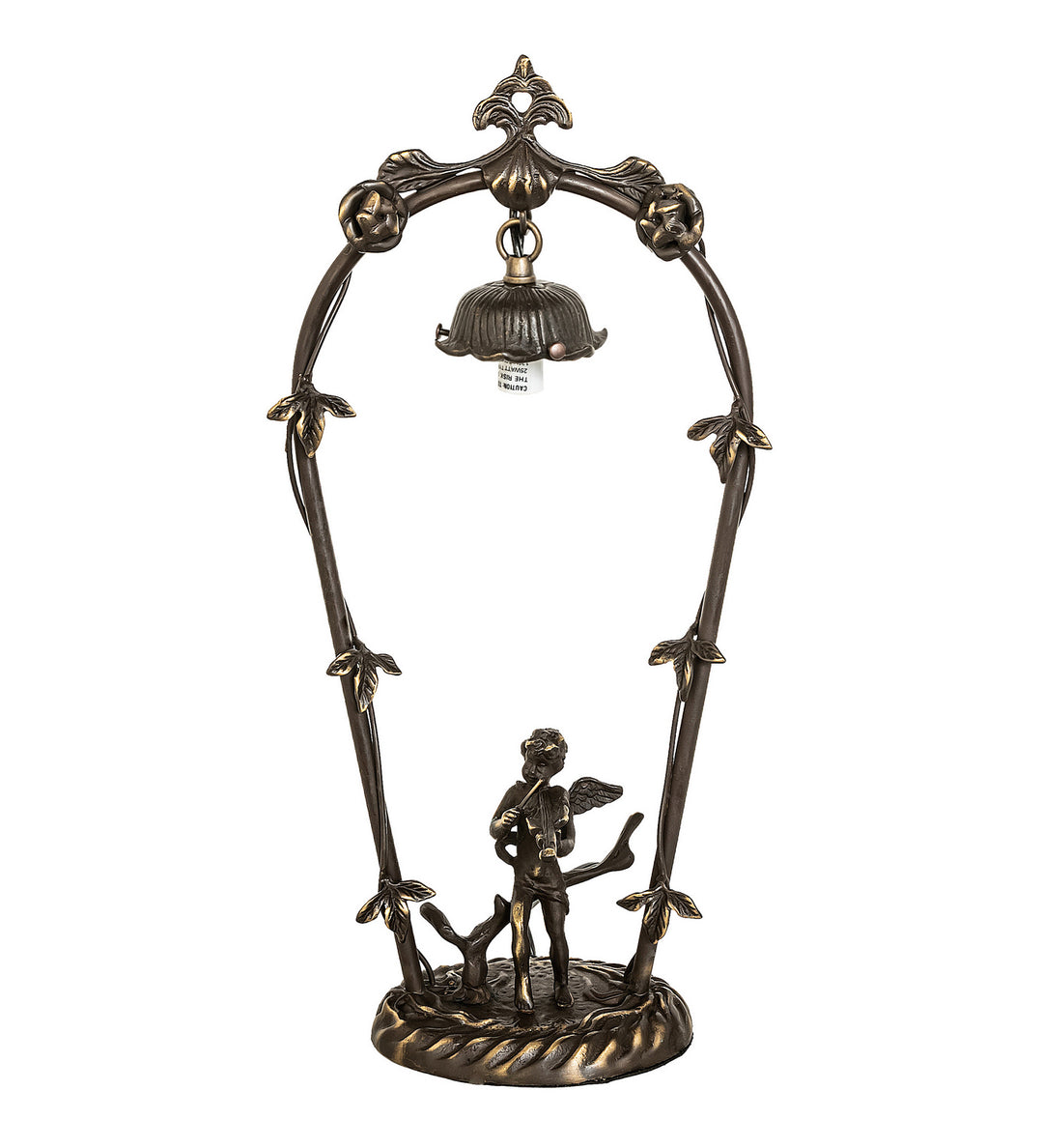 Meyda Tiffany Lighting 17428 Blue Cherub One Light Mini Lamp Lamp Brass - Antique