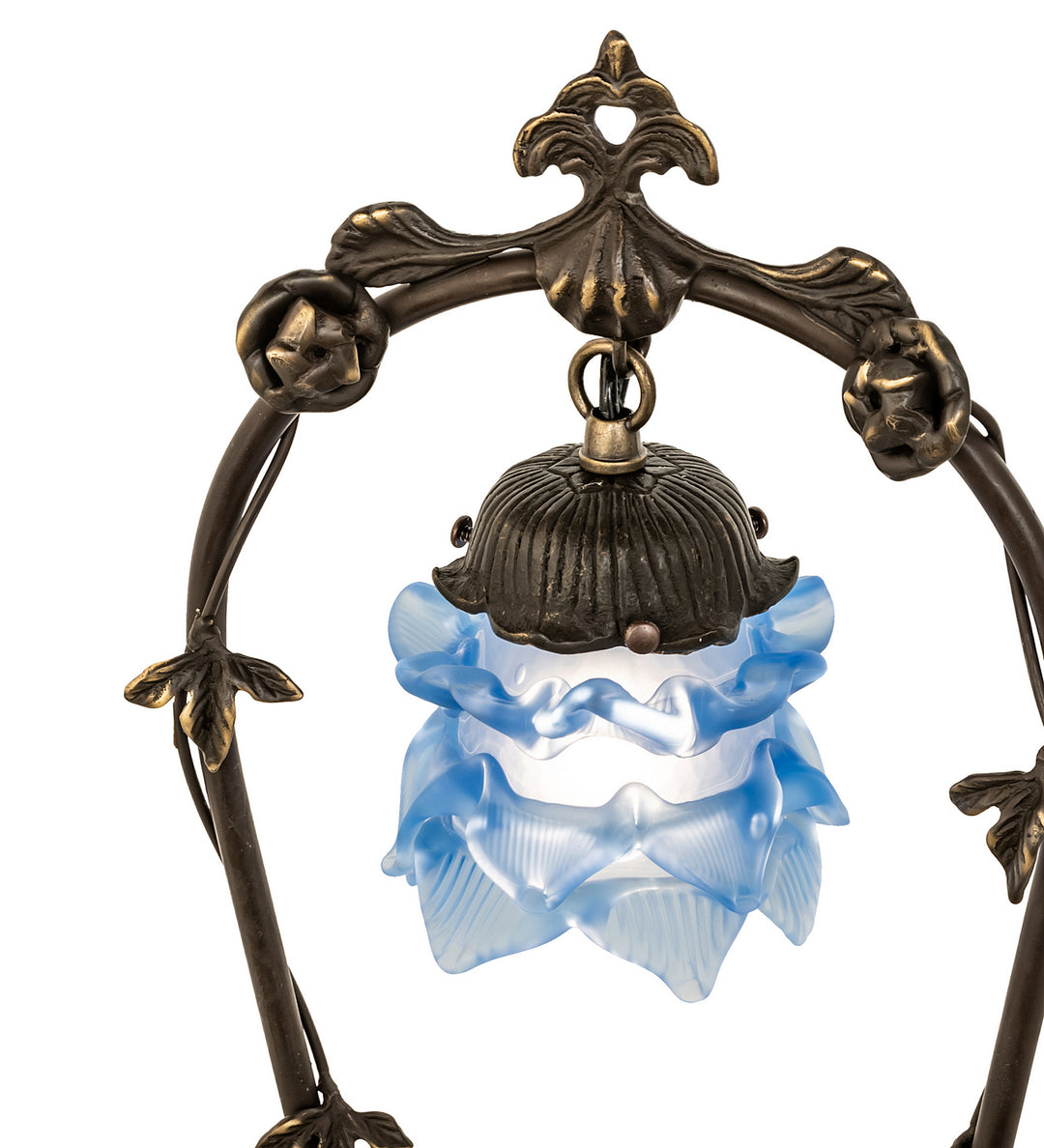 Meyda Tiffany Lighting 17428 Blue Cherub One Light Mini Lamp Lamp Brass - Antique