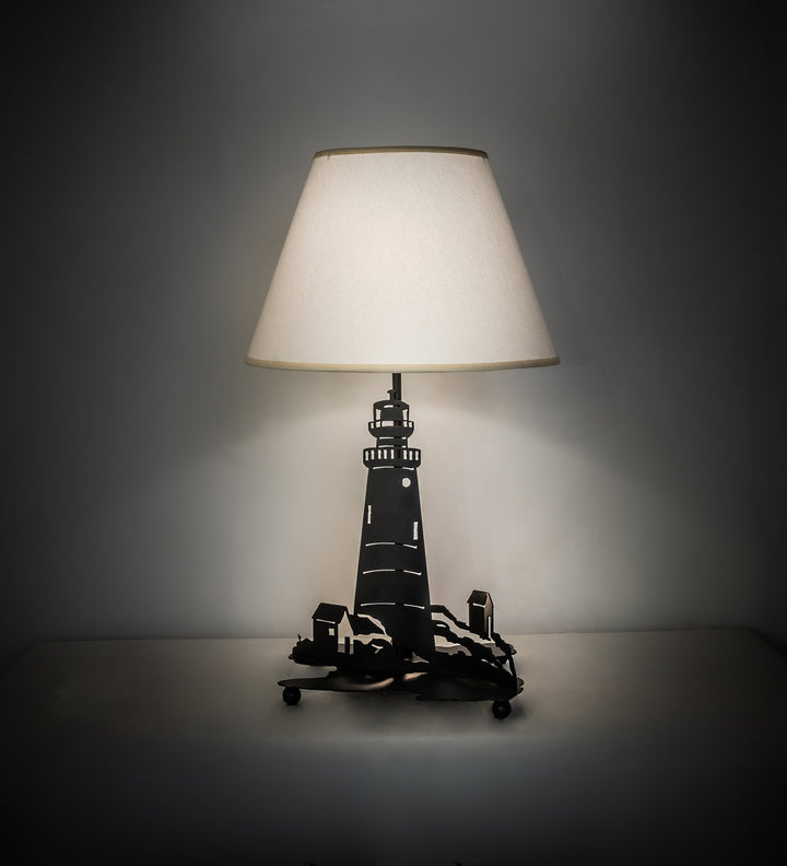Meyda Tiffany Lighting 198178 Lighthouse Two Light Table Lamp Lamp Bronze / Dark