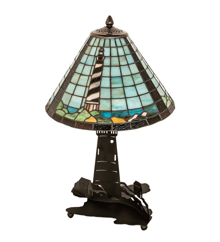 Meyda Tiffany Lighting 215491 Lighthouse Two Light Table Lamp Lamp Bronze / Dark