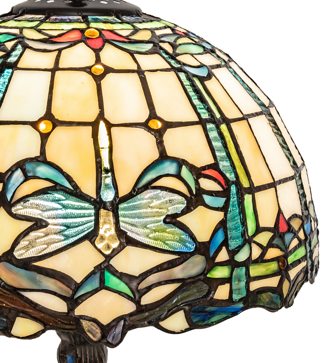 Meyda Tiffany Lighting 251918 Dragonfly One Light Table Lamp Lamp Bronze / Dark