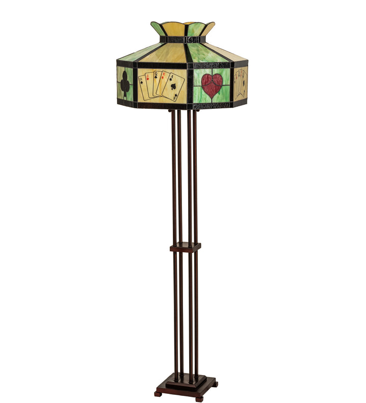 Meyda Tiffany Lighting 252401 Poker Face Two Light Floor Lamp Lamp Bronze / Dark