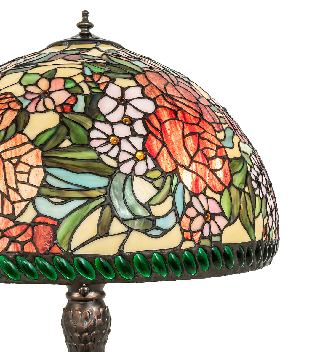 Meyda Tiffany Lighting 252829 Romance Rose Three Light Table Lamp Lamp Bronze / Dark