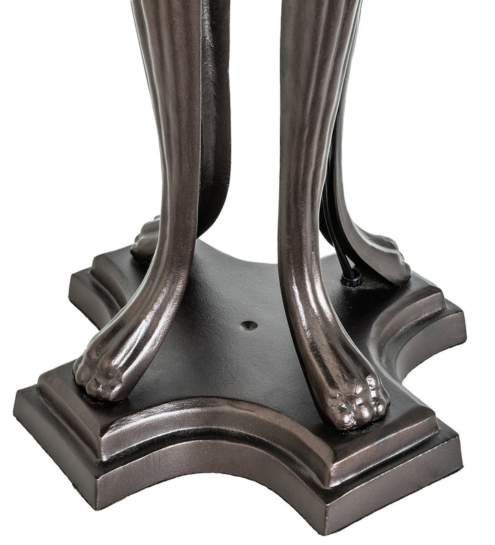Meyda Tiffany Lighting 252829 Romance Rose Three Light Table Lamp Lamp Bronze / Dark