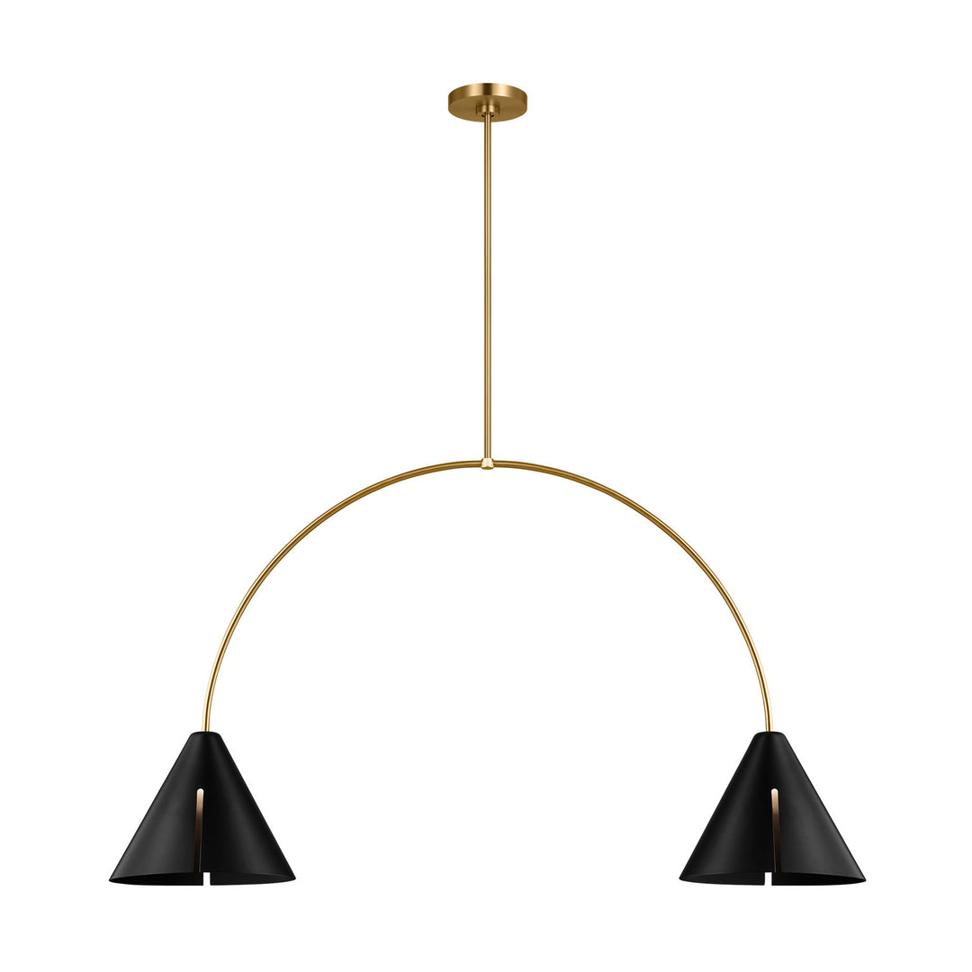 Visual Comfort Studio Cambre KC1102MBKBBS-L1 Pendant Light - Midnight Black and Burnished Brass