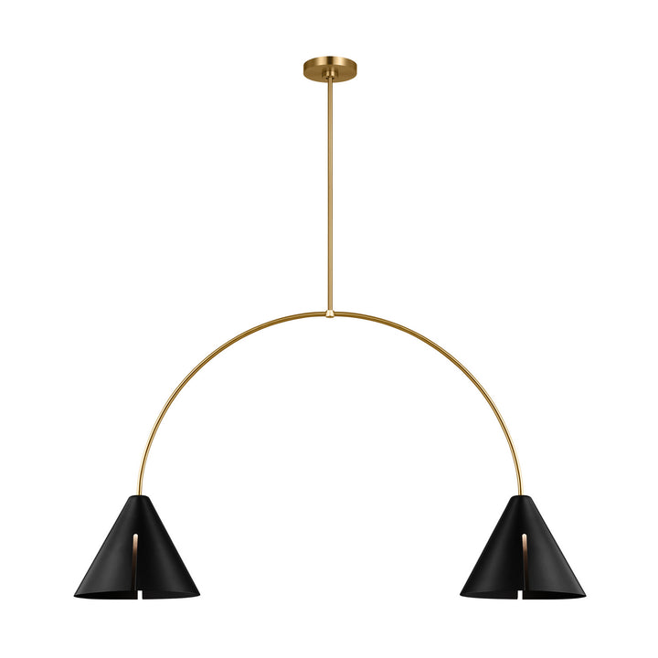 Visual Comfort Studio Cambre KC1102MBKBBS-L1 Pendant Light - Midnight Black and Burnished Brass