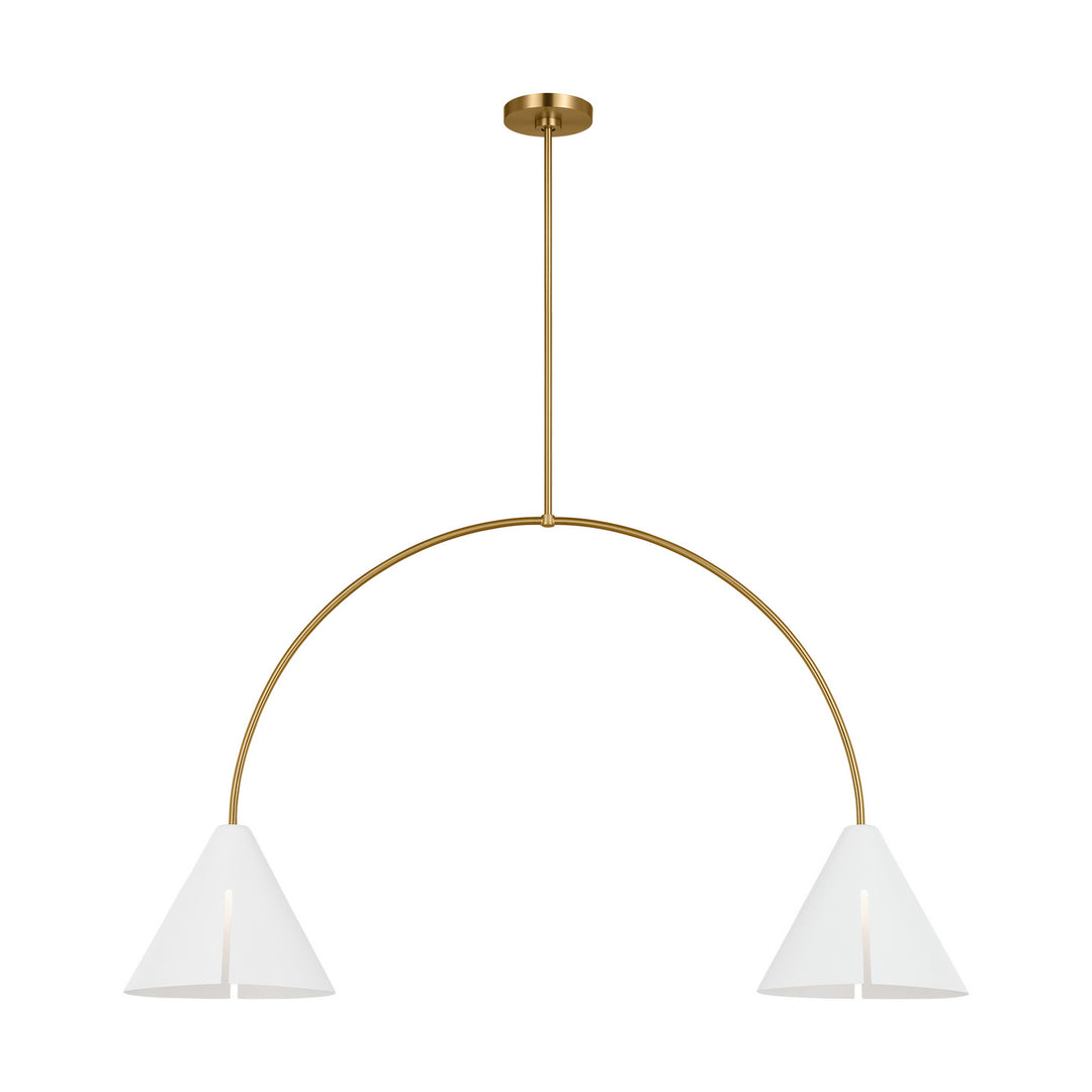 Visual Comfort Studio Cambre KC1102MWTBBS-L1 Pendant Light - Matte White and Burnished Brass