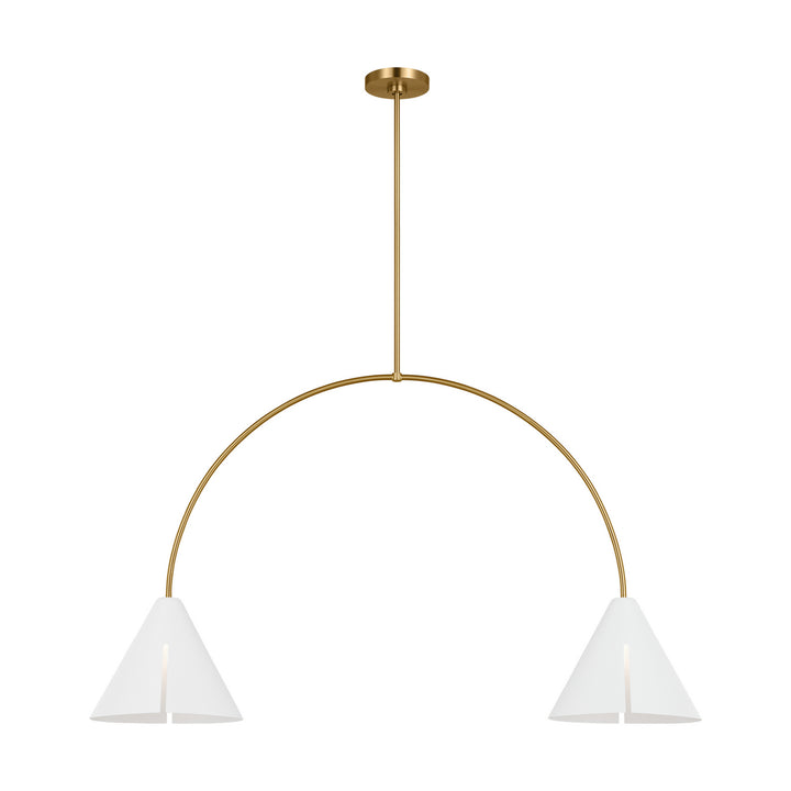 Visual Comfort Studio Cambre KC1102MWTBBS-L1 Pendant Light - Matte White and Burnished Brass