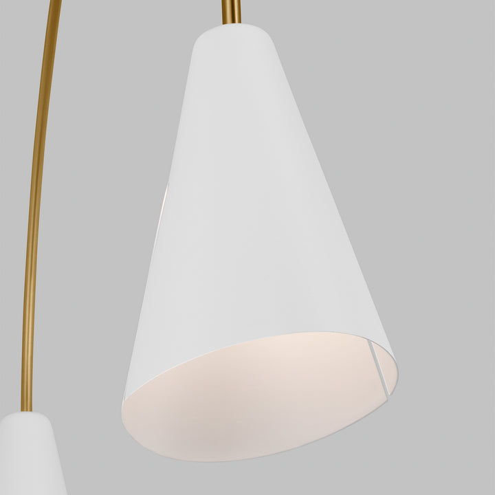 Visual Comfort Studio Cambre KC1102MWTBBS-L1 Pendant Light - Matte White and Burnished Brass