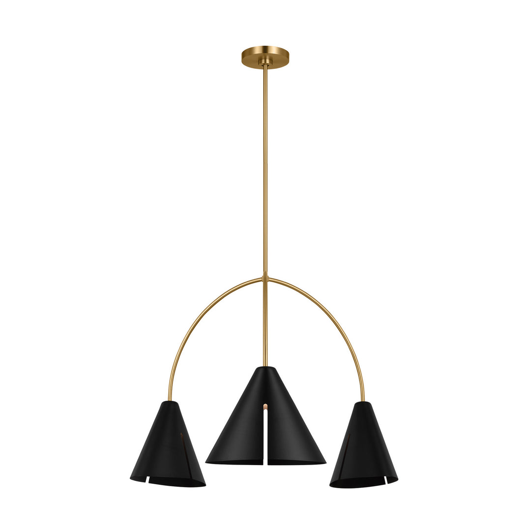 Visual Comfort Studio Cambre KC1113MBKBBS-L1 Chandelier Light - Midnight Black and Burnished Brass
