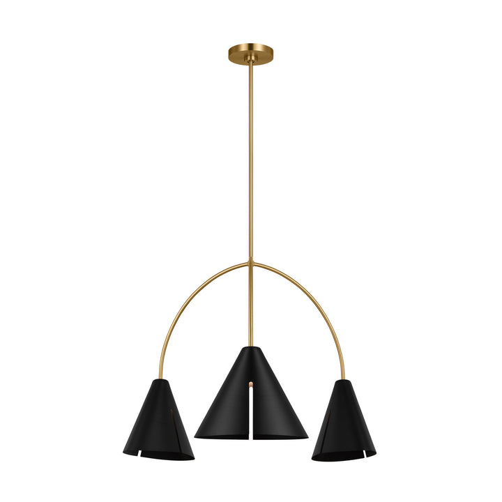 Visual Comfort Studio Cambre KC1113MBKBBS-L1 Chandelier Light - Midnight Black and Burnished Brass