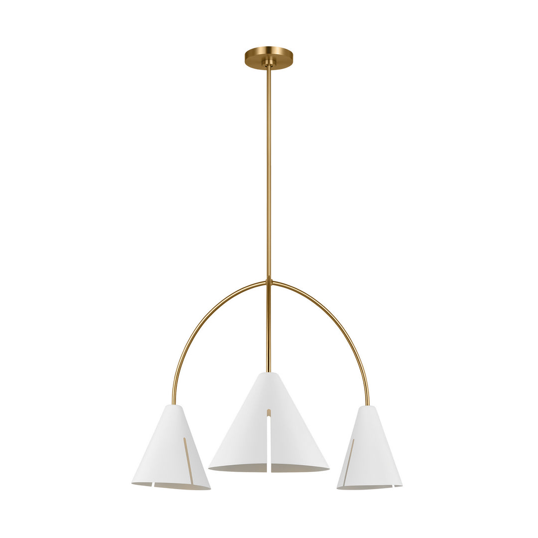 Visual Comfort Studio Cambre KC1113MWTBBS-L1 Chandelier Light - Matte White and Burnished Brass